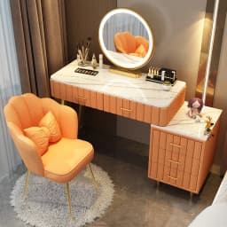 Women Pink Dressing Table Makeup Chair Modern Bedside Cosmetics Dressing Table Bedroom Cabinet Vestidores Postmodern Furniture