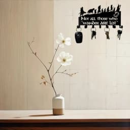 Wall Mount Key Holder Metal, Decorative Key Organizer with Hooks for Home Storage