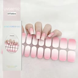 16/20/22Tips Semi-Cured Gel Nail Patch Adhesive Sliders Long Lasting Full Gel Nail Stickers DIY Manicure Harden In UV Lamp Need