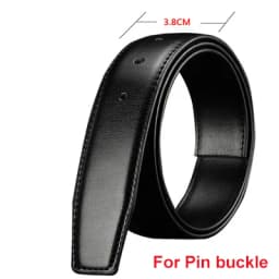Belts Without Buckle 2.4 2.8 3.0 3.5 3.8cm Width Brand Pin Buckle Black Genuine Leather Men's Belts Body No Buckle Strap