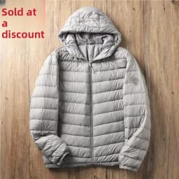 Lightweight Men's Casual Hooded down Jacket Short Pure Color Warm Cotton Coat Slim Fit Style Regular Thickness Spring Season