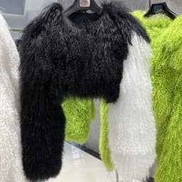 YOLOAgain Plus Size 8XL Women's Real Mongolia Sheep Fur Jacket Cropped Jacket Streetwear