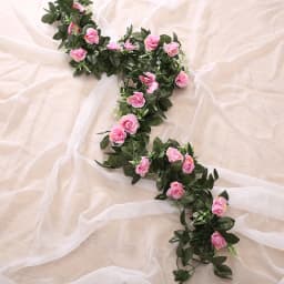 1/2PCS Silk Artificial Rose Vine Hanging Flowers Wall Festival Rattan Fake Plant Leaves Garland Romantic Wedding Home Decoration