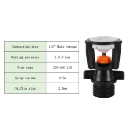 1/2" Male Thread Rotating Sprinklers Irrigation Water Spray Sprinkler Lawn 360° Rotary Watering Nozzles garden watering system