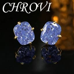Exquisite 925 Sterling Silver Ice Flower Long Pillow-Shaped White Zircon Stud Earrings Simple Single Diamond Gold Earrings