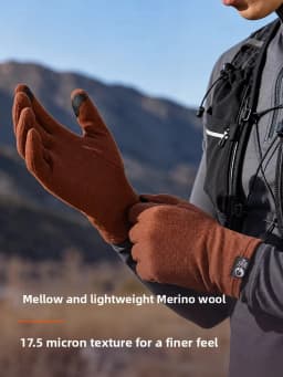 Merino Wool Touchscreen Gloves Men Women Cycling Thin Outdoor Riding Windproof Mountain Climbing Lightweight Comfor