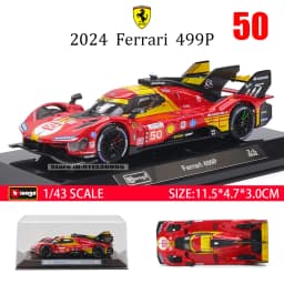 Bburago 1:43 Le Mans Ferrari 499P 2024 488 250 512 Alloy Luxury Vehicle Diecast Pull Back Cars Model Toy Collection Gift