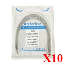10pack AG Dental Arch Wires Orthodontic Super Elastic NITI Round Rectangle Archwire Lower/Upper 012/014/016/018/020/16x16/16x22