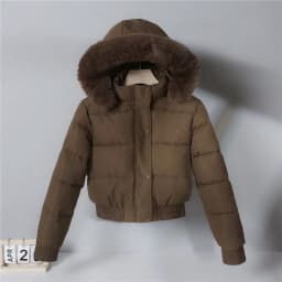 Parkas Down Jacket Women Winter Cotton Short Coat Hooded Fur Collar Office Lady Outerwear Thicken Warm Windproof Overcoat 2025