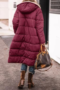 Women Autumn Winter Parkas Solid Color Long Sleeve Hooded Zippers Pockets Warm Casual Fashion Comfortable Regular Standard Fit