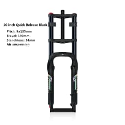 20x4.0 26*4.0 MTB Dual Motor Air Suspension Fork QR 9*135mm 15*135mm Beach Snow Motorcycle Electric E Bike Double Crown Air Fork