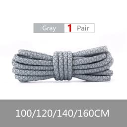 1Pair Reflective Shoelace Fluorescent Shoelaces for Sneaker Round Rope Shoe Laces Yezzy 350 Unisex 100/120/140/160cm Shoetrings