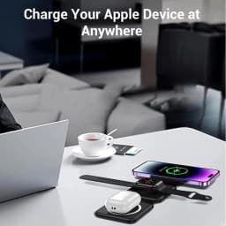 3-In-1 Foldable Magnetic Wireless Charger | Portable And Travel-Friendly | Compatible with Iphone 12-15 Series, Airpods 2/3/Pro