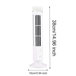 LED Tower Fan Air Bladeless Cooling Fan 2 Gear Speed Mini Vertical Conditioner USB Portable Stand Up Tower Fan for Home Office
