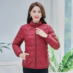 Slimming Short down Cotton Jacket for Mom Autumn Winter Fashionable Lightweight Elderly Women's Clothing Large Size Coat