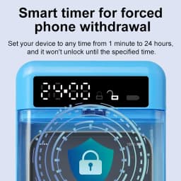 Transparent Phone Lock Box with Display Screen Self-Discipline Device Smart Timer Phone Lock Box for Student Phone Time Manager