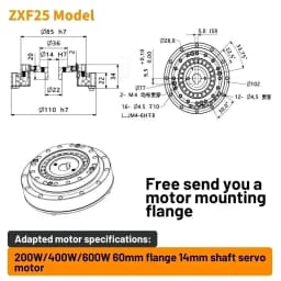 Precision Harmonic Drive Gearbox for Nema 17/23 Stepper 40-130mm Servo Motors High Torque Compact Laser Cutting Head Positioning