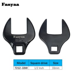 27-36mm Crowfoot Wrench 1/2 Inch Drive Open End Socket Head, Industrial Ratchet Tool for Torque Wrench Fanyaa