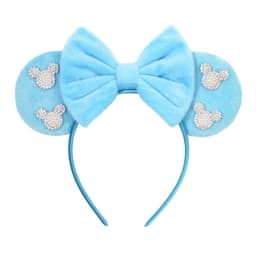 Cute Pink Plush Mouse Ears Headband With Rhinestone Bow Pearl Accents For Party Cosplay DIY Birthday Gift, Kids & Adults