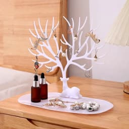 Jewelry Display Stand Tray Tree Storage Racks Earrings Necklaces Rings Jewelry Boxes Case Desktop Organizer Holder Make Up Decor