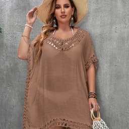 CROCHET BIKINI-Plus Size Beach Tunic for Women, Swimwear, Sun Protection Clothes, Cover Up Swim Dress, Summer