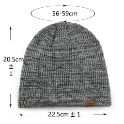 Winter Warm Skullies Beanie Men Thermal Multi-colored Knitted Minimalist Hat Thick Double-Layer Fleece Lined Skull Cap