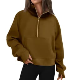 New Spring Autumn Stand Collar Solid Color Sweatshirt Long Sleeve Tops Loose Half Zip Pullover Women's Daily Casual Sweatshirt