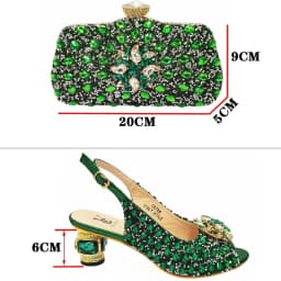 Silver Color Wedding Sandals for Women Bride Platform Round Heels Italian Full Drill Design Elegant Shoes and Bag Matching Set