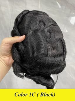Bond--Male Hair Prosthesis Mono Lace,PU Front And NPU Back Men's Wig Durable Men's Capillary Prothesis 100% Natural Wigs For Men