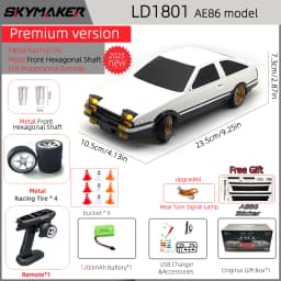 Skymaker AE86 Model LD1801 RX-7 FC LD1802 1:18 RC Drift Car 1/18 2.4G Remote Control ESP Gyroscope LED Mini RC Racing Car Toys