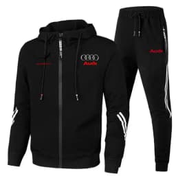 Chándal Para Hombre, Ropa Deportiva Con Logo De Audi Impreso, Jersey Con Capucha Y Cremallera + Pantalones, Conjunto De 2 Piezas