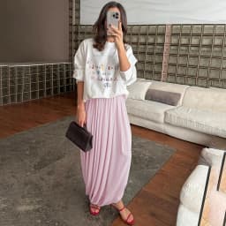 Linad Elegant Chiffon Blue Split Long Skirts Woman Casual Elastic Waist Straight Skirt Female Fall Street Chic Loose Skirts 2025