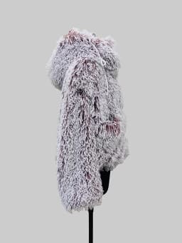 Nerazzurri Autumn Winter Oversized Thick Warm Soft Hairy Faux Fur Coat Women with Hood Single Breasted Luxury Designer Clothes