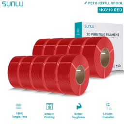 SUNLU PLA/PETG/PLA PLUS 3D Filament Refill 1.75mm Neatly Wound 3D Filament Bundle Refill for Most Brand Reuseable Spool 10KG