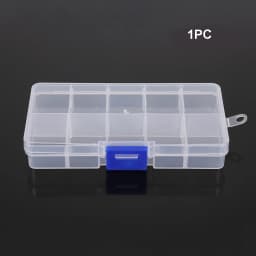 1/5/10Pcs Ultra-Portable Clear Bead Organizer Cases10-Compartment Snap Closure Organizer Box Durable Plastic Storage for Jewelry