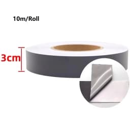 Polyester Grey Silver Reflective Strip Sticker Raincoats Backpacks Night Warning Adhesive Reflector Tape
