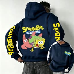 Patrick Star and SpongeBob SquarePants Cartoon Anime 2026 Spring and Autumn Men's and Women's Fashion Sports Hoodies