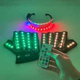 USB Rechargeable LED Glowing Gloves Finger Lighting Flashing Gloves Glasses Stage Performance Costume Dance Concert Decor