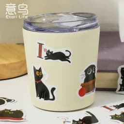 45Pcs Black Cat Theme Self-Adhesive Stickers Kawaii Cute Cats for Scrapbooking Laptop Decorations Planner Stickers
