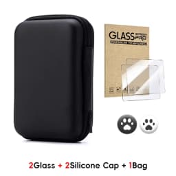 DATA FROG 6 IN 1 Protective Set for R36S Game Console Carrying Case with Tempered Glass Screen Protector Full Kit