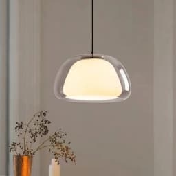 Creative Jelly Pendant Light Nordic Design Restaurant Kitchen Light Transparent and Milk White Double Layer Glass Chandelier