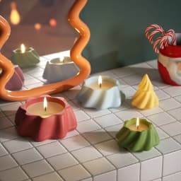 Christmas Candle Jar Silicone Mold Concrete Stacking Xmas Tree Gypsum and Jesmonite Mould Christmas Home Decoration