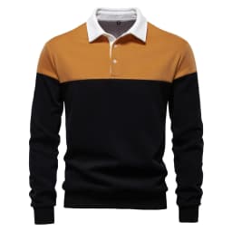 Spring Long Sleeve Polo Collar Sweatshirt Men's Casual Premium Top