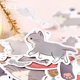 45 Pcs/Box Cute Cat Mini Paper Sticker Kawaii Diy Diary Album Scrapbooking for Decoration School Supplies Stationery Stickers