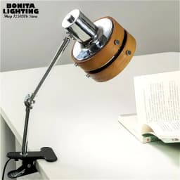 Swing Arm Clip Wall Lamp, Retro Japanese Solid Wood Sconce with Plug Cable, LED Reading Light for Bookshelf Bedside Office Table