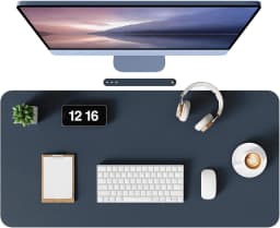 Non-Slip Desk Mat, Waterproof Desk Pad Table Protector, Large Mouse Pad Leather Writing Mat with Suede for Office /Home/Decor