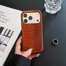 Crocodile Patterned PU Leather Glossy Case For iPhone 18ProMax 17 16 15 14 Pro Max Plus 13 12 11 Luxury Creative Frameless Cover