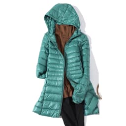 Plus Size Ultra-light Thin Down Jacket Women Long Autumn Winter Slim Hooded Warm White Duck Down Coat Women Packable Outerwear