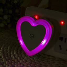 LED Mini Night Light EU/US Plug Light Sensor Heart Shape Nights Lamp For Kid's Room Bedroom Bedside Aisle Corridor 110V 240V
