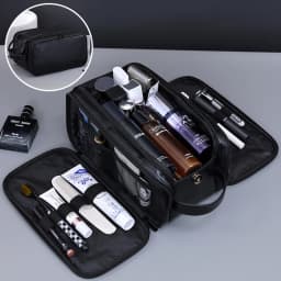 Multi Pockets PU Toiletry Bag For Women Men Travel Essentials Makeup Bag Waterproof Hanging Bag Cosmetic Washing Organizer Bag